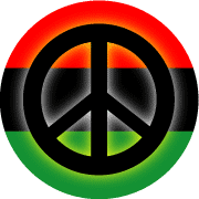 Glow Black PEACE SIGN African American Flag Colors--T-SHIRT