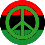 Green PEACE SIGN African American Flag Colors--COFFEE MUG