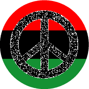 PEACE SIGN: Heavenly Peace African American Flag Colors--BUMPER STICKER