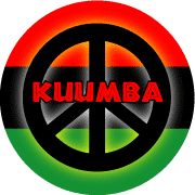 PEACE SIGN: Kwanzaa Principle KUUMBA--African American PEACE SIGN BUTTON