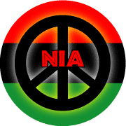 Kwanzaa Principle NIA--African American PEACE SIGN BUTTON