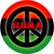 Kwanzaa Principle UJIMA--African American PEACE SIGN KEY CHAIN