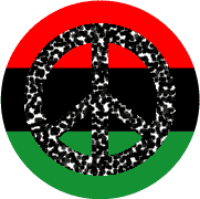 PEACE SIGN: Leopard of Peace African American Flag Colors--MAGNET