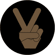 Peace Hand Black on Black--African American PEACE SIGN BUMPER STICKER