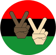 Peace Hands Black and White African American colors--BUTTON