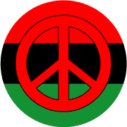 Red PEACE SIGN African American Flag Colors--POSTER