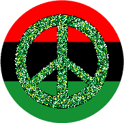 PEACE SIGN: The Grass is Greener African American Flag Colors--POSTER