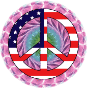 1960s Hippie Peace Flag 1 - American Flag STICKERS