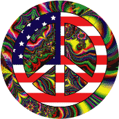 1960s Hippie Peace Flag 2 - American Flag STICKERS