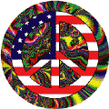 1960s Hippie Peace Flag 2 - American Flag BUTTON