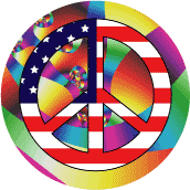 PEACE SIGN: 1960s Hippie Peace Flag 8--STICKERS