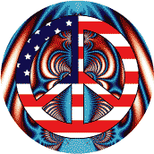 60s Hippie Peace Flag 1 - American Flag KEY CHAIN