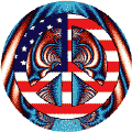 60s Hippie Peace Flag 1 - American Flag T-SHIRT