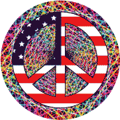 60s Hippie Peace Flag 3 - American Flag POSTER
