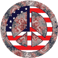 PEACE SIGN: Cosmic Peace Flag - Patriotic BUTTON