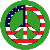 PEACE SIGN: Greenpeace USA 2 - Patriotic BUTTON