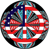 Hippie Art Peace Flag 11 - American Flag STICKERS