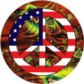 Hippie Art Peace Flag 19 - American Flag STICKERS