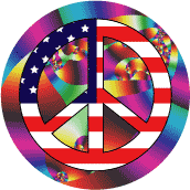 Hippie Art Peace Flag 2--BUTTON