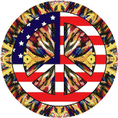 PEACE SIGN: Hippie Art Peace Flag 26 - American Flag KEY CHAIN