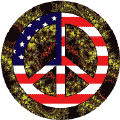 PEACE SIGN: Hippie Art Peace Flag 27 - American Flag BUTTON