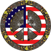 PEACE SIGN: Hippie Art Peace Flag 28 - American Flag KEY CHAIN