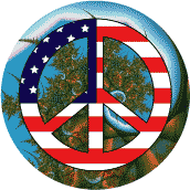 PEACE SIGN: Hippie Commune Peace Flag 5 - American Flag POSTER