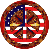 Hippie Culture Peace Flag 1--BUTTON