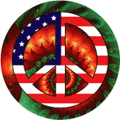 Hippie Culture Peace Flag 2--BUTTON