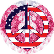 PEACE SIGN: Hippie Culture Peace Flag 5--STICKERS