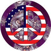 Hippie Era Peace Flag 2 - American Flag BUTTON