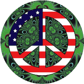 PEACE SIGN: Hippie Era Peace Flag 3--MAGNET