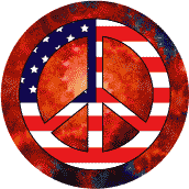 PEACE SIGN: Hippie Era Peace Flag 4--MAGNET