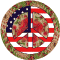 PEACE SIGN: Hippie Fashion Peace Flag 12--BUTTON