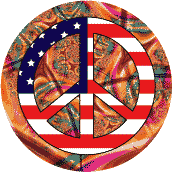 PEACE SIGN: Hippie Fashion Peace Flag 15--MAGNET
