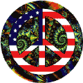 PEACE SIGN: Hippie Festival Peace Flag 2--BUTTON