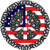 Hippie Flower Peace Flag 3--T-SHIRT