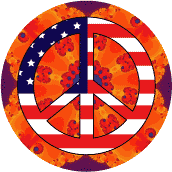 PEACE SIGN: Hippie Flowers Peace Flag 12--MAGNET