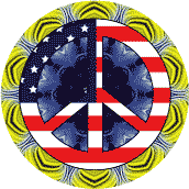 PEACE SIGN: Hippie Flowers Peace Flag 14--T-SHIRT