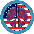 PEACE SIGN: Hippie Flowers Peace Flag 17--KEY CHAIN