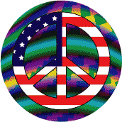 Hippie Horizon Peace Flag--BUTTON