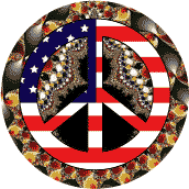 Hippie Icon Peace Flag 1--STICKERS