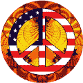 Hippie Icon Peace Flag 2--BUTTON