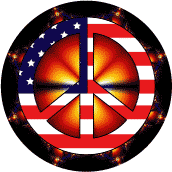 Hippie Icons Peace Flag 3--BUTTON