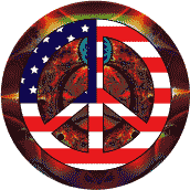 Hippie Moon Rising Peace Flag--KEY CHAIN