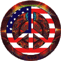 Hippie Moon Rising Peace Flag--KEY CHAIN