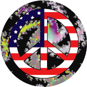 Hippie Movement Peace Flag 3--BUTTON