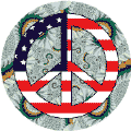 PEACE SIGN: Hippie Movement Peace Flag 7--BUTTON