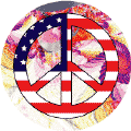 PEACE SIGN: Hippie Patchwork Peace Flag 2--KEY CHAIN