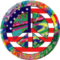 Hippie Tapestry Peace Flag 1--BUTTON